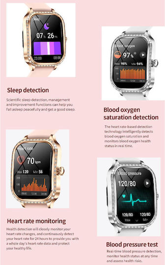 Microwear MK88 Smartwatch with Heart Rate Monitor (Gold Steel) view 5