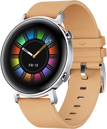 Huawei Watch GT 2 42mm Stainless Steel 42mm Waterproof with Heart Rate Monitor (Beige) view 2