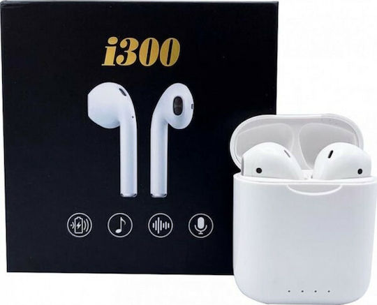 i300 Earbud Bluetooth Handsfree Earphones with Charging Case White view 2