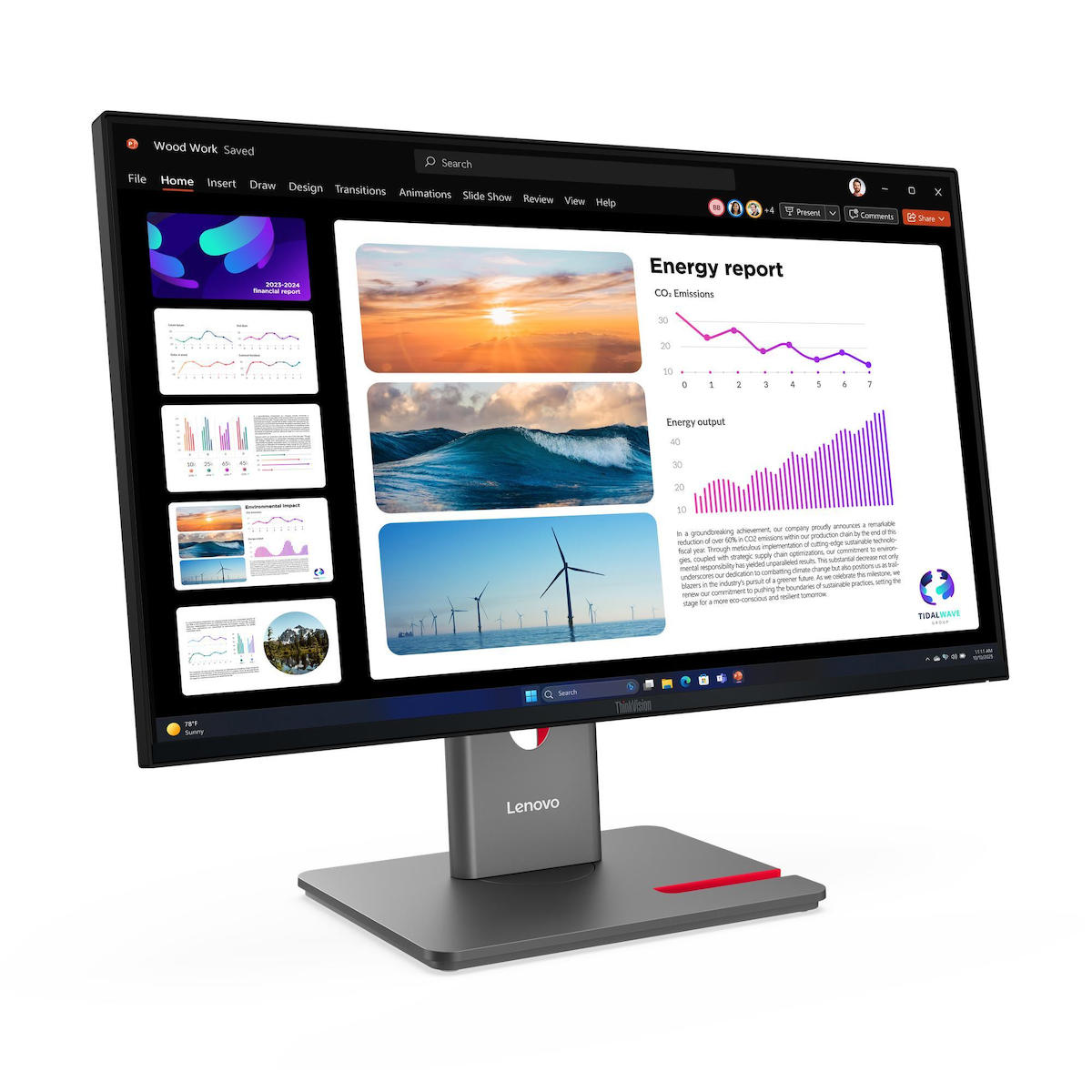 Lenovo ThinkVision P24Q-40 IPS Monitor 23.8" QHD 2560x1440 with Response Time 6ms GTG view 2