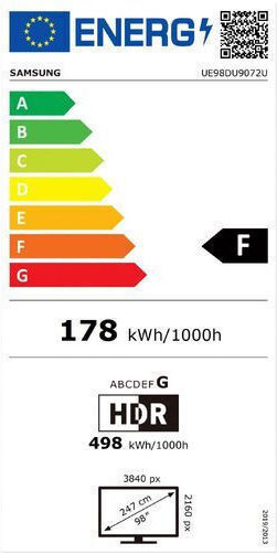 Smart Television 98" 4K UHD LED UE98DU9072 HDR (2024) view 2