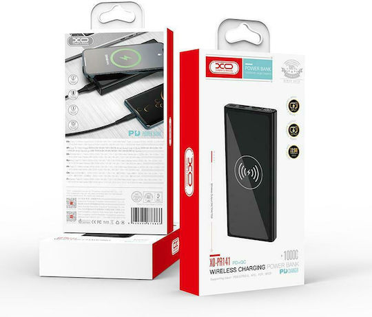 XO PR141 Power Bank 10000mAh 18W with 2 USB-A Ports and USB-C Port Black view 3