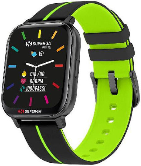 Superga SW-STC019 40mm Smartwatch with Heart Rate Monitor (Black / Green)
