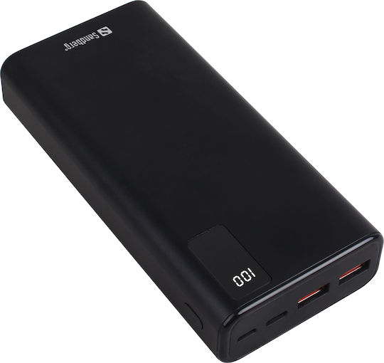 Sandberg 420-59 Power Bank 20000mAh 20W with 2 USB-A Ports and USB-C Port Power Delivery / Quick Charge 3.0 Black