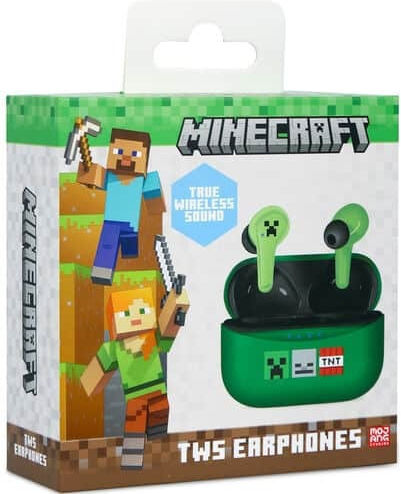 OTL Minecraft In-ear Bluetooth Handsfree Earphones with Charging Case Green Ansicht 9