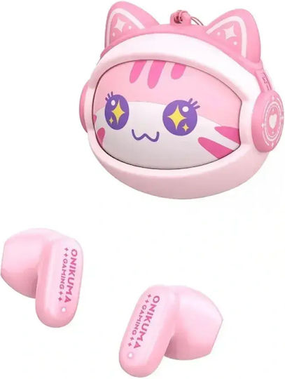 Onikuma TX603 In-ear Bluetooth Handsfree Earphones with Charging Case Pink view 1