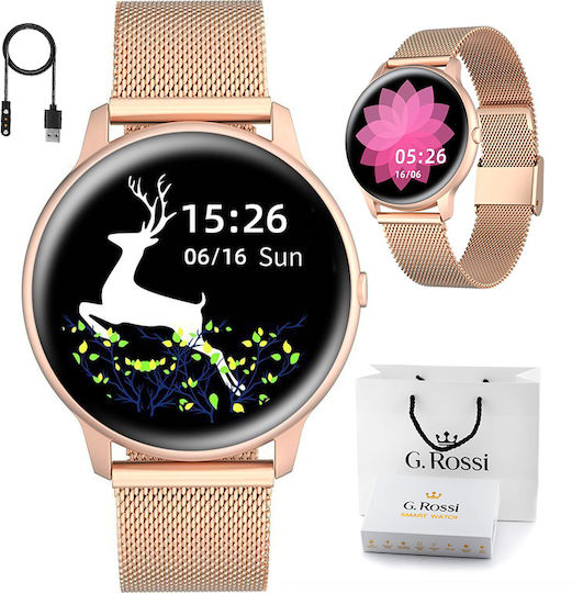 G.Rossi 38mm Smartwatch with Heart Rate Monitor (Pink Gold) view 2
