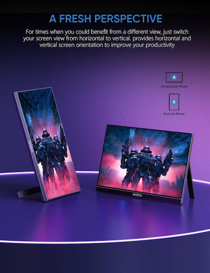 Arzopa Z1FC IPS Gaming Monitor / Portable Monitor 16.1" FHD 1920x1080 144Hz view 4