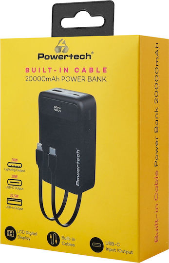 Powertech PT-1504 Power Bank 20000mAh 22.5W with USB-A Port Power Delivery / Quick Charge 4.0 Black view 4