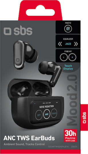 SBS EARTWSDISPLBTK In-ear Bluetooth Handsfree Earphones with Charging Case Black view 2