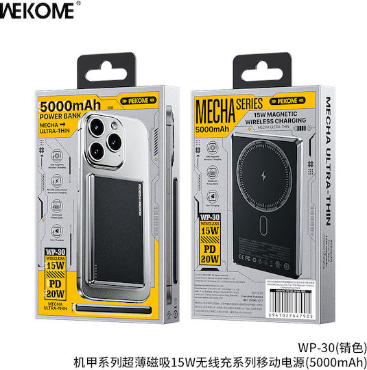 WK WP-30 MagSafe Power Bank 5000mAh 20W Power Delivery Black vue 6