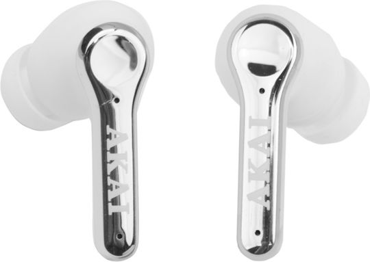 Akai Proffesional BTE-J600W In-ear Bluetooth Handsfree Earphones with Charging Case White view 5