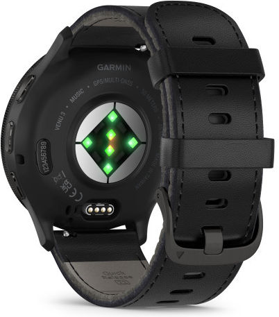 Garmin Venu 3 Stainless Steel 45mm Waterproof Smartwatch with Heart Rate Monitor (Slate with Black Leather) view 5