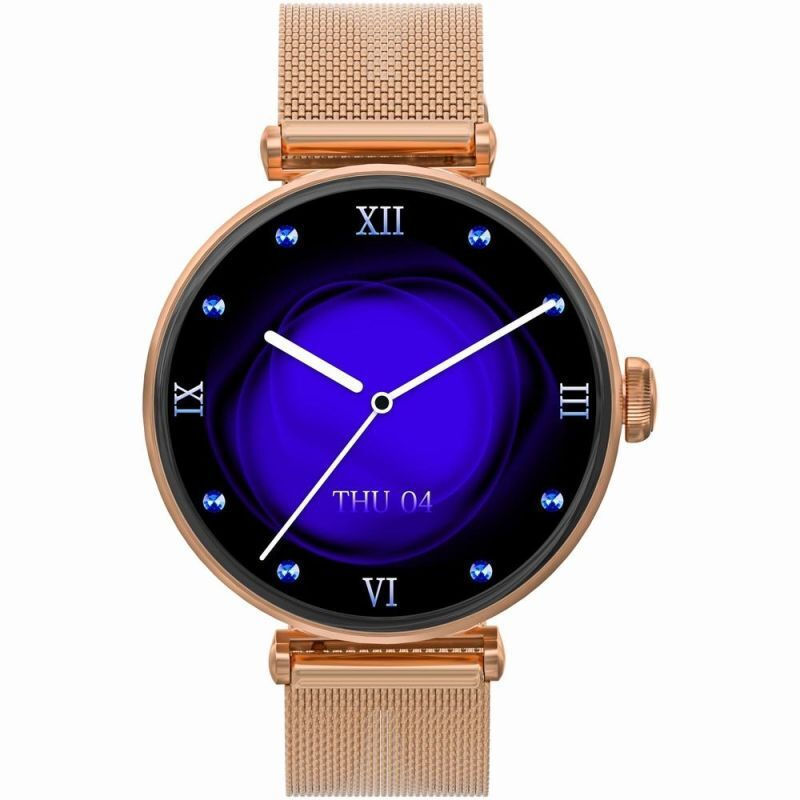 Smartwatch Gravity Rose Gold Black 2 Straps Gt26-3 view 5