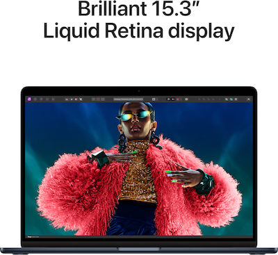 Apple MacBook Air 15" (2024) 15.3" Retina Display (M3-8-core/8GB/512GB SSD) Midnight (GR Keyboard) vue 5