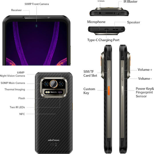 Ulefone Armor 25T Pro 5G Dual SIM (6GB/256GB) Resistant Smartphone Frost Black vista 6