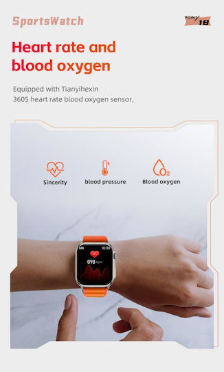 XO M8 Pro Smartwatch with Heart Rate Monitor (Yellow) view 4