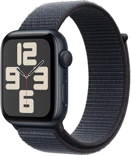 Apple Watch SE 2024 Aluminium 44mm Waterproof with Heart Rate Monitor (Midnight with Ink Sport Loop) view 2