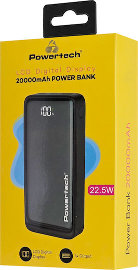 Powertech PT-1327 Power Bank 20000mAh 22.5W with 2 USB-A Ports and USB-C Port Power Delivery / Quick Charge 3.0 Black vue 5