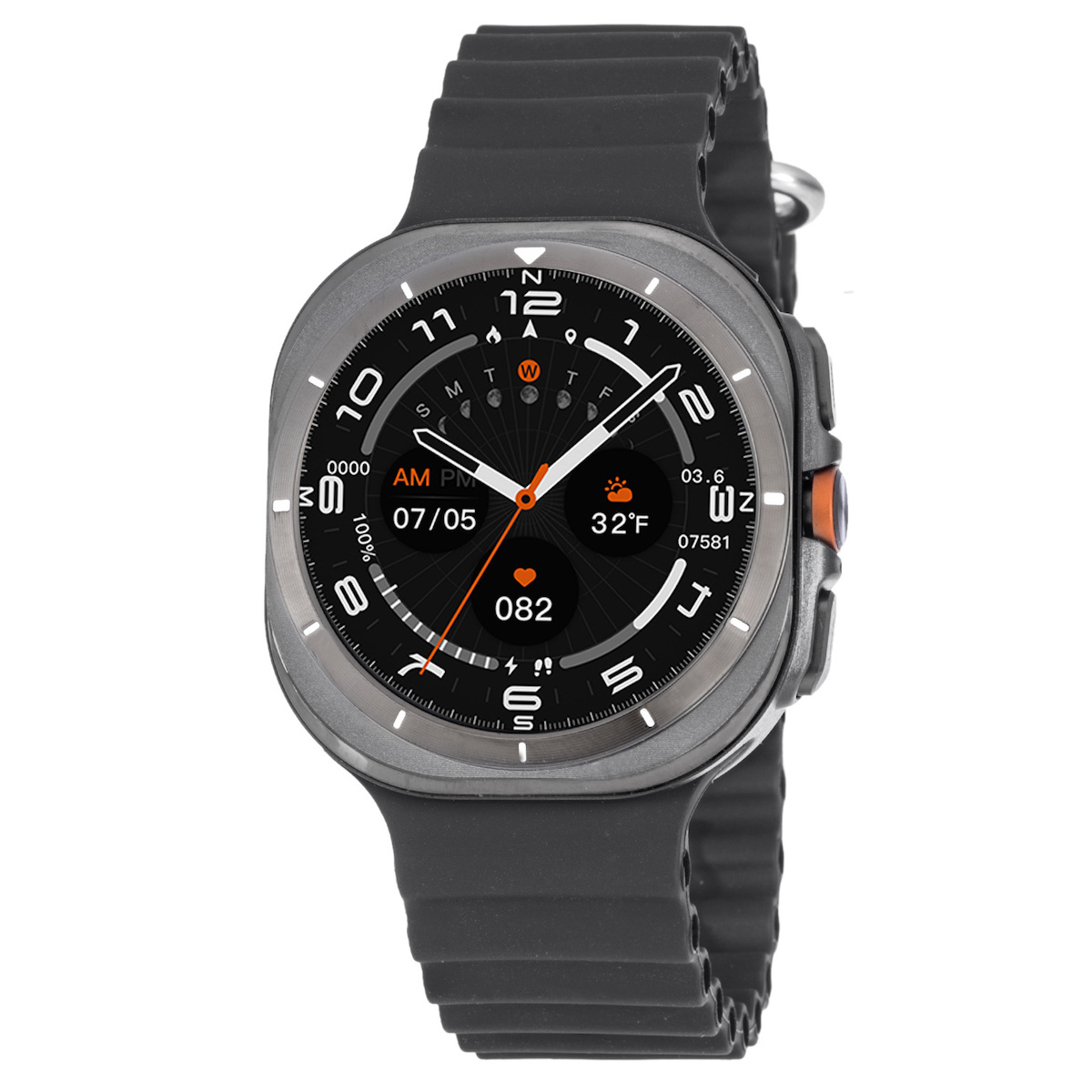 3Guys 3GW4071 43mm Smartwatch with Heart Rate Monitor (Black) view 1