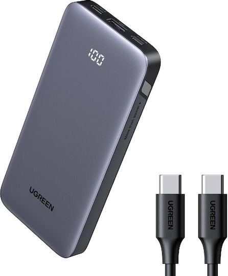 Ugreen PB535/55994B Power Bank 10000mAh 30W with USB-A Port and 2 USB-C Ports Power Delivery Gray