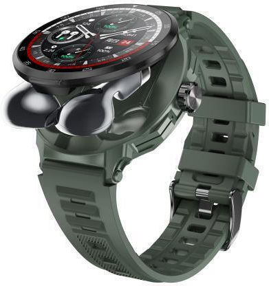 Smartwatch D11 1.46 Inch 2 In 1 Bluetooth Earphone Smart Watch Support Bluetooth Call Nfc Heart Rate Green