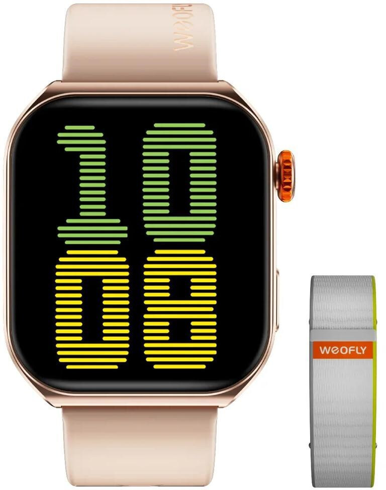 Weofly Edge 2 Aluminium 45mm Smartwatch with Heart Rate Monitor (Gold)