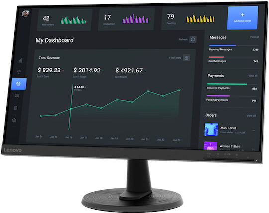 Lenovo C24-40 VA Monitor 23.8" FHD 1920x1080 with Response Time 7ms GTG view 3