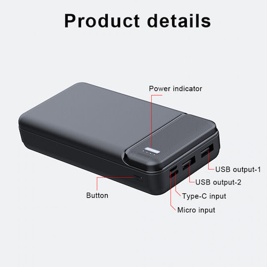 Techsuit PB-N1 Power Bank 10000mAh with 2 USB-A Ports Black vue 8