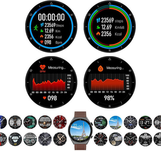 DT3 PRO Max Smartwatch with Heart Rate Monitor (Black) vista 8