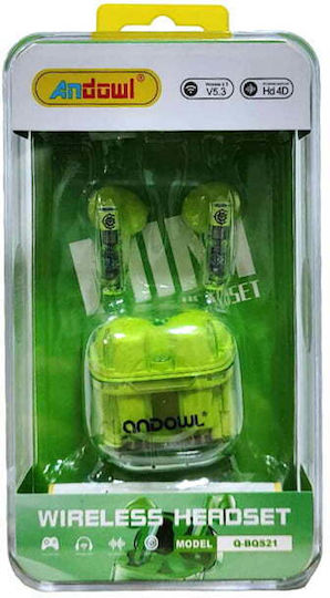 Andowl Q-BQS21 In-ear Bluetooth Handsfree Earphones with Charging Case Green vista 4