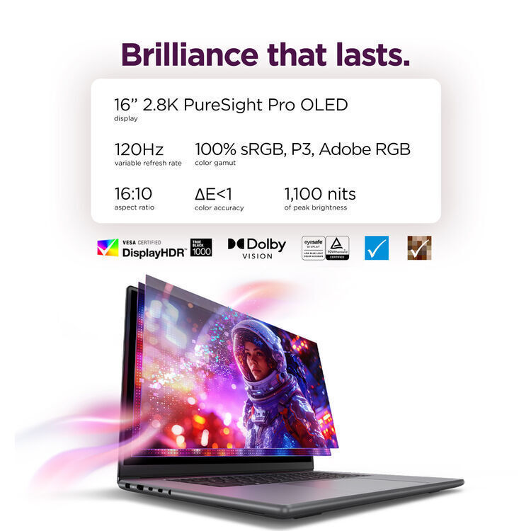 Lenovo Pro 9 Aura Edition 16" OLED 120Hz (Ultra 9-386H/32GB/1.0TB SSD/GeForce RTX 5060/W11 Home) (US Keyboard) view 4