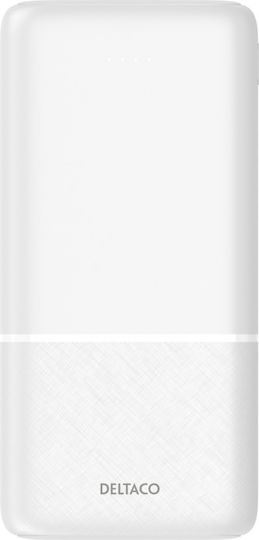Deltaco Power Bank 20000mAh 18W with 2 USB-A Ports and USB-C Port Power Delivery White view 2