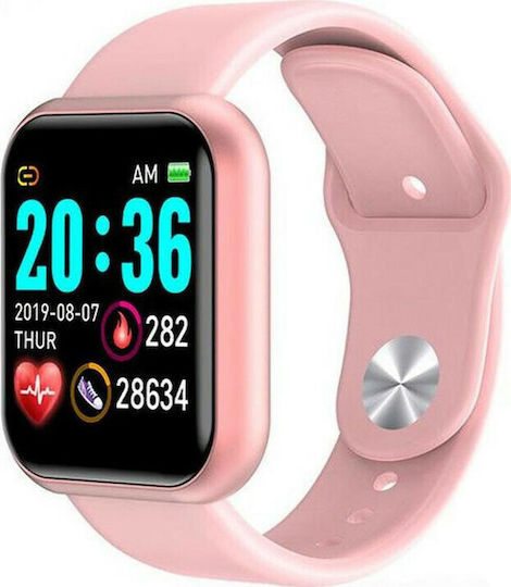 Y68 Smartwatch with Heart Rate Monitor (Pink) view 2