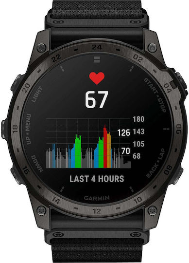 Garmin Tactix 7 AMOLED Edition Titanium Waterproof Smartwatch with Heart Rate Monitor (Nylon and Silicone Black)