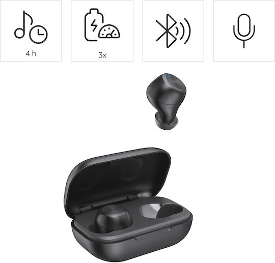 HAMA Spirit Chop II In-ear Bluetooth Handsfree Earphones with Sweat Resistance and Charging Case Black view 2