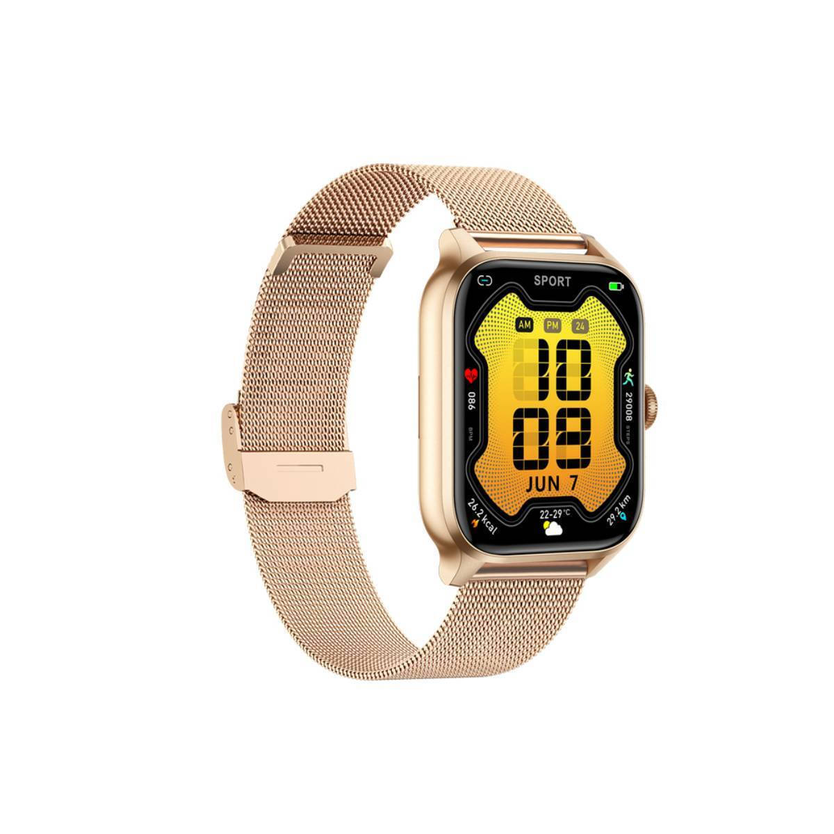 Eko Lumos Smartwatch with Heart Rate Monitor Gold view 2