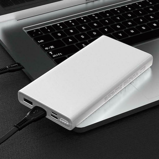 Hoco J55 Neoteric Power Bank 10000mAh with 2 USB-A Ports White view 4