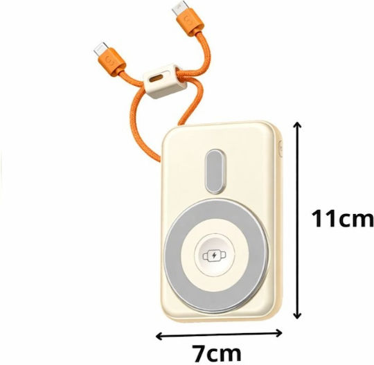 Power Bank 10000mAh 15W With USB-A Output Port And USB-C Output Port Quick Charge 3.0 Gold view 6