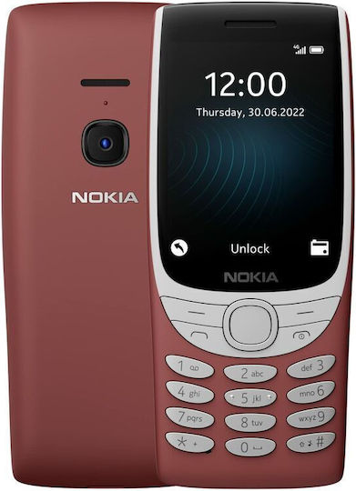 Nokia 8210 Dual SIM (480MB/128MB) Mobile with Buttons Red view 5