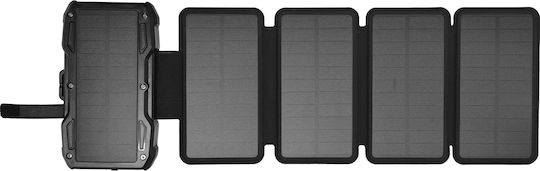 Sandberg 5-Panel Solar Power Bank 10000mAh with USB-A Port and USB-C Port Black