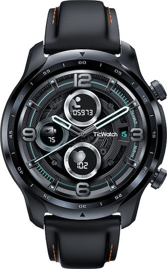 Ticwatch Pro 3 GPS Stainless Steel 48mm Waterproof Smartwatch with Heart Rate Monitor (Shadow Black)