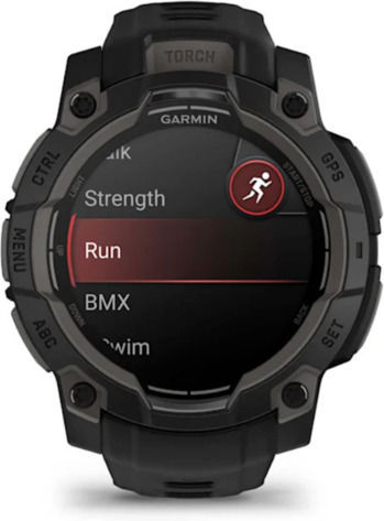 Garmin Instinct 3 AMOLED Aluminium 45mm Waterproof Smartwatch with Heart Rate Monitor (Black with Black Band) vue 2
