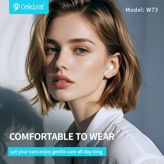 Celebrat W73 In-ear Bluetooth Handsfree Earphones with Sweat Resistance and Charging Case Black view 2