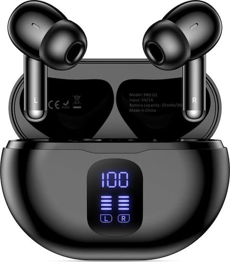 Tech-Protect Ultraboost Pro G2 In-ear Bluetooth Handsfree Earphones with Charging Case Black view 2