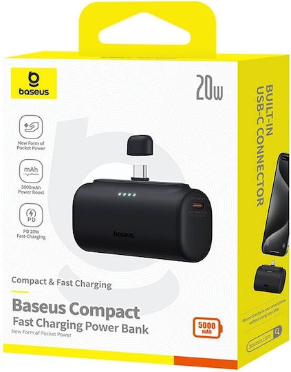 Baseus Compact Type-C Edition Power Bank 5000mAh 20W with USB-C Port Black view 7