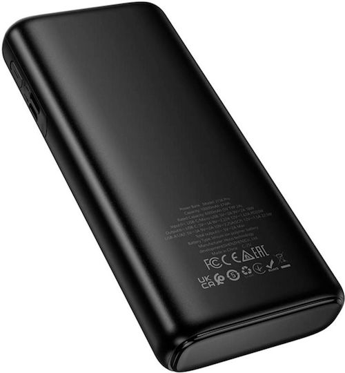 Hoco J158 Pro Power Bank 10000mAh 22.5W with 2 USB-A Ports and USB-C Port Black view 3
