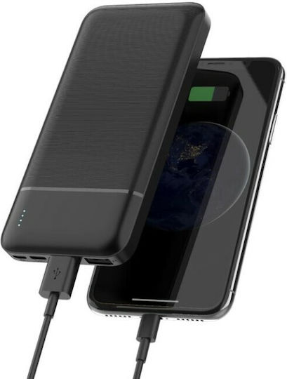 Platinet PMPB10W705B Power Bank 10000mAh with 2 USB-A Ports and USB-C Port Black view 4