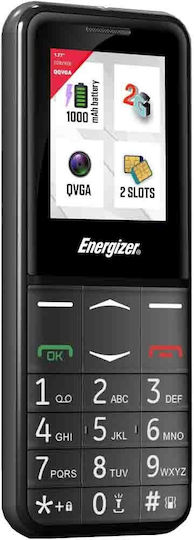 Energizer E4 Dual SIM Mobile with Large Buttons Black view 1
