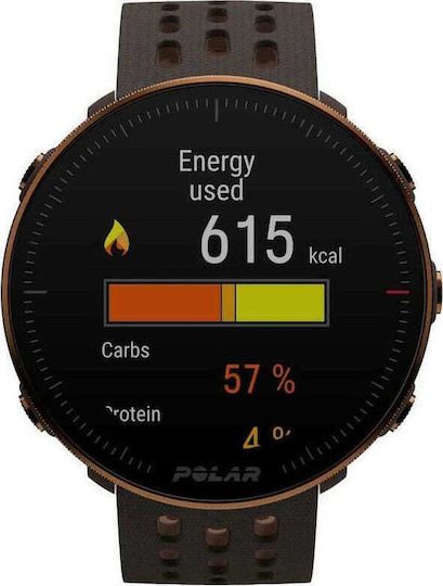 Polar Vantage M2 Aluminium 46mm Waterproof Smartwatch with Heart Rate Monitor (Black with Black/Brown Strap) view 3